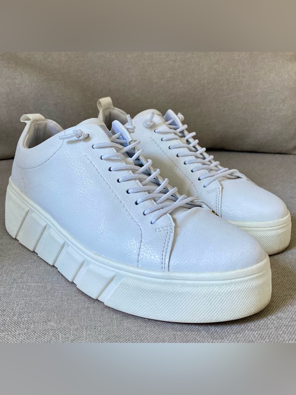 Rieker R-Evolution White Cream Leather Platform Sneakers Women’s US 7.5 EU 38